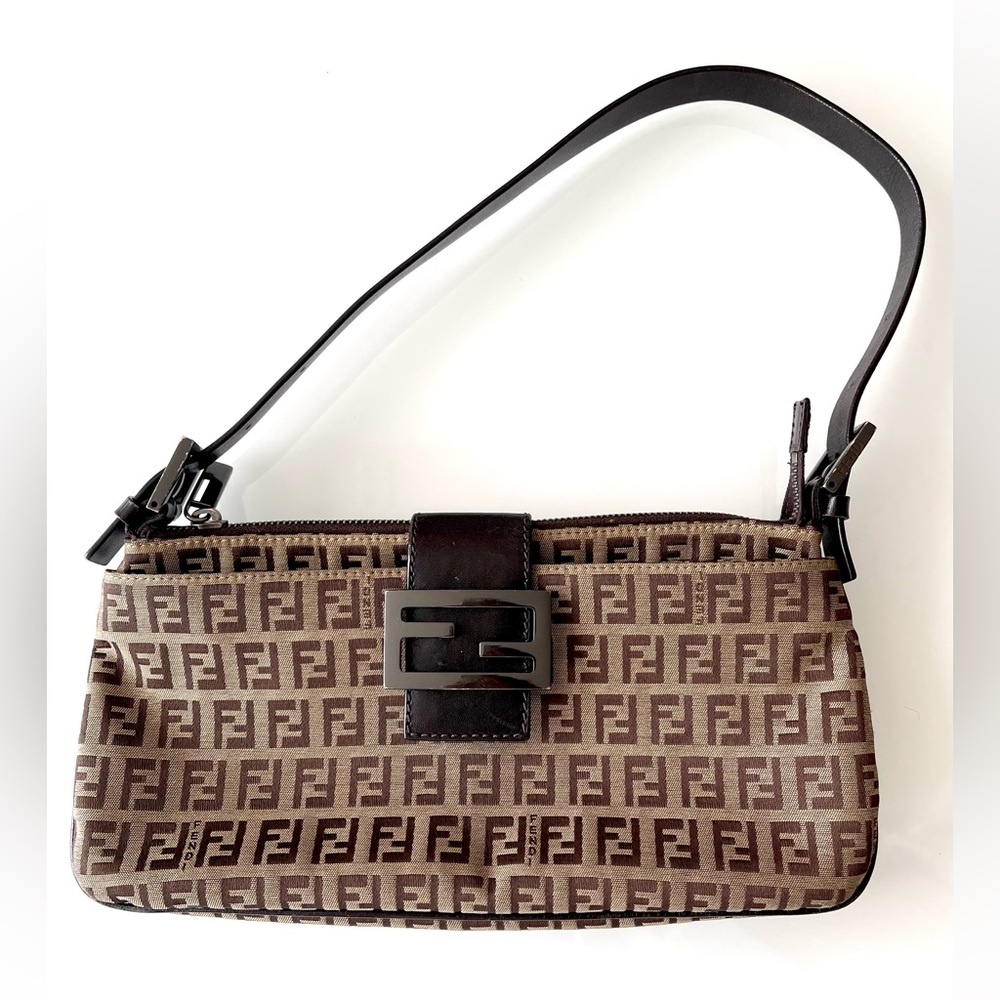 FENDI Zucchino Baguette Shoulder Bag